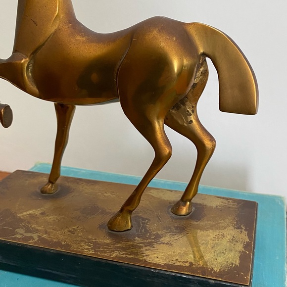 Vintage Etruscan Style Bronze Horse MCM Brass Horse Statue Equestrian Figurine - Picture 12 of 13